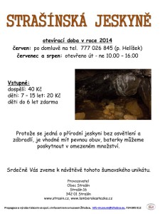 Plakát Strašínská jeskyně_2014